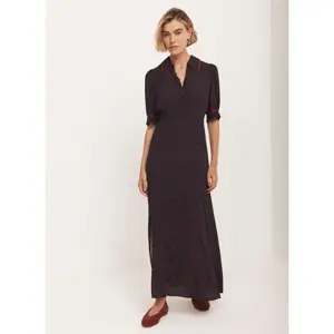 Mint Velvet Navy Heart Print Midi Dress